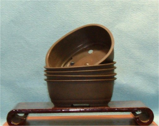 Plastic Bonsai Pots - Oval 15.5 x 12.5 x 5.5 cm